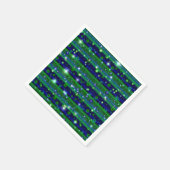 Serviette En Papier Bleu vert rayures avec étoiles et Raindrops (Coin)