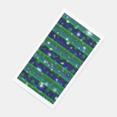 Serviette En Papier Bleu vert rayures avec étoiles et Raindrops (Coin)