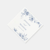 Serviette En Papier Bleu victorien classique Mariage serviettes (Coin)