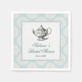 Serviette En Papier Bleu Victorien High Tea Party (Devant)