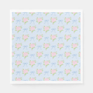 Serviette En Papier Bleu Vintage Fantaisie Floral Dessert de Fête