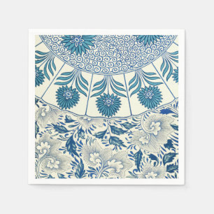 Serviette En Papier Bleu Vintage Floral Asiatique : Chinoiserie Antiqu