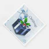Serviette en papier bleue pour cadeau de Noël (Coin)