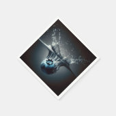 Serviette En Papier Bleuet Plongeant Dans L'Eau (Coin)