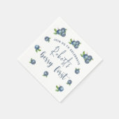 Serviette En Papier Bleuets d'aquarelle 1ère fête d'anniversaire (Coin)