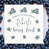 Serviette En Papier Bleuets d'aquarelle 1ère fête d'anniversaire