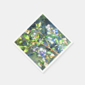 Serviette En Papier Bleuets, fruit romantique Peinture d'aquarelle (Coin)