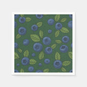 Serviette En Papier Bleus sur vert foncé (Devant)