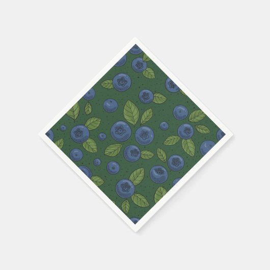 Serviette En Papier Bleus sur vert foncé (Coin)