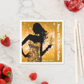 Serviette En Papier Bling Bombshell Sparkle fête d'anniversaire | doré (En situation)