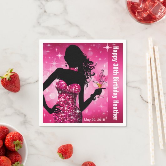 Serviette En Papier Bling Bombshell Sparkle fête d'anniversaire | fusc (En situation)