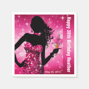 Serviette En Papier Bling Bombshell Sparkle fête d'anniversaire   fusc