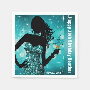 Serviette En Papier Bling Bombshell Sparkle fête d'anniversaire   sarc