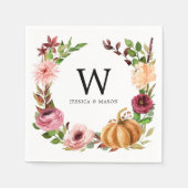 Serviette En Papier Bliss d'automne Monogram Mariage Cocktail  serviet (Devant)