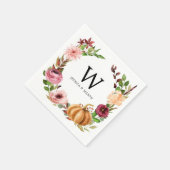 Serviette En Papier Bliss d'automne Monogram Mariage Cocktail  serviet (Coin)
