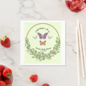 Serviette En Papier Bliss papillon : Baby shower Napkin (En situation)