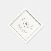 Serviette En Papier Blissé Branches Mariage Papier serviettes - Rose (Coin)