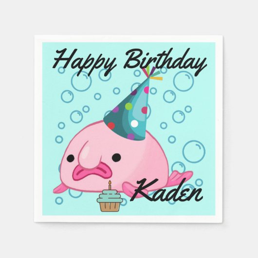 Serviette En Papier Blobfish Anniversaire (Devant)