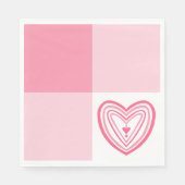Serviette En Papier Bloc de couleur Coeur rose Saint-Valentin (Devant)