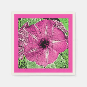 Serviette En Papier Bloc de gloire du matin Imprimer - rose fuchsia