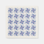 Serviette en papier bloc de patchwork bleu (Devant)