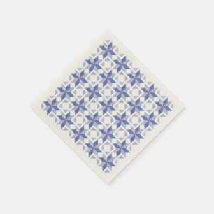 Serviette en papier bloc de patchwork bleu