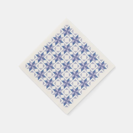 Serviette en papier bloc de patchwork bleu (Coin)