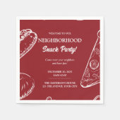 Serviette En Papier Bloc de plaisir de quartier rouge nourriture colla (Devant)