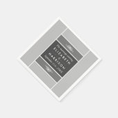 Serviette En Papier Bloc Pastel moderne - Gris Siver - Mariage (Coin)