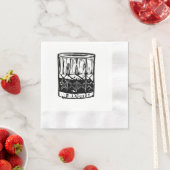 Serviette En Papier Bloc Whiskey Imprimer Cocktail Jeu de serviettes (En situation)