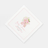 Serviette En Papier Blocs d'alphabet joliment rose fleuri (Coin)
