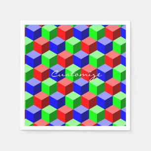 Serviette En Papier Blocs de construction colorés Thunder_Cove 3D