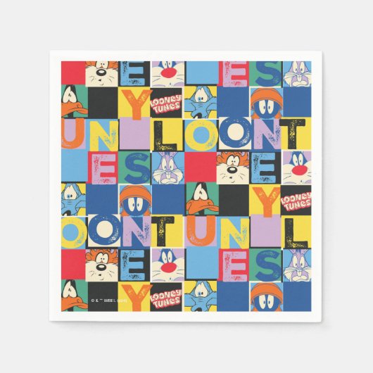 Serviette En Papier Blocs de contrôle de caractères LOONEY TUNES™ (Devant)