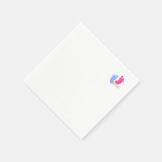 Serviette En Papier Blocs Empreintes de Bébé au Pastel Rose et Bleu