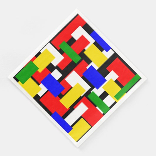 Serviette En Papier Blocs rouge, jaune, noir, bleu et vert (Coin)