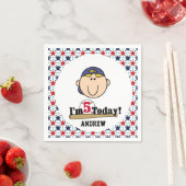 Serviette En Papier Blond Boy Baseball 5Anniversaire Papier Napkins (En situation)