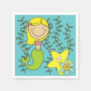 Serviette En Papier Blond Mermaid