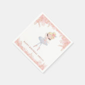 Serviette En Papier Blonde Ballerina en robe blanche Fleur Anniversair (Coin)