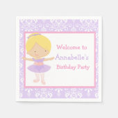Serviette En Papier Blonde Ballerina fête d'anniversaire (Devant)