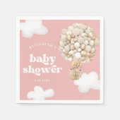 Serviette En Papier Blonde Ours Teddy Bearly Wait Baby shower rose (Devant)