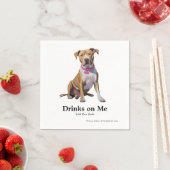Serviette En Papier Blonde Pitbull Mix Cocktail Napkin (En situation)