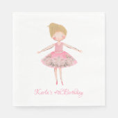 Serviette En Papier Blonde rose mignonne Ballerina Danseuse (Devant)