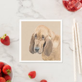 Serviette En Papier Bloodhound Peinture - Joli chien d'origine art (En situation)