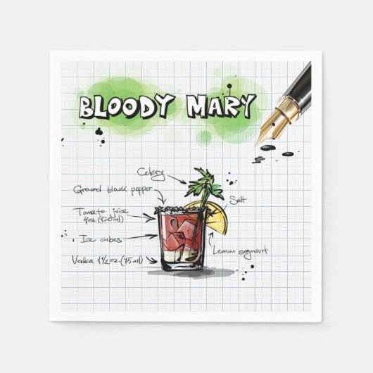 Serviette En Papier Bloody Mary (Devant)