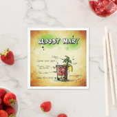 Serviette En Papier Bloody Mary Bartender Drink Recette (En situation)
