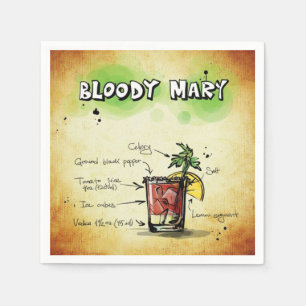 Serviette En Papier Bloody Mary Bartender Drink Recette