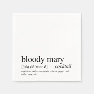 Serviette En Papier Bloody Mary Citation moderne Typographie noire Coc