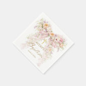 Serviette En Papier Bloom Floral Bow Girl Baptism (Coin)