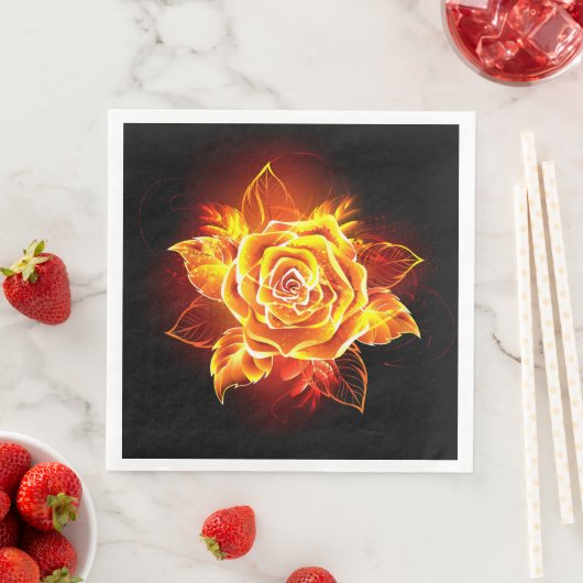 Serviette En Papier Blooming Fire Rose (En situation)
