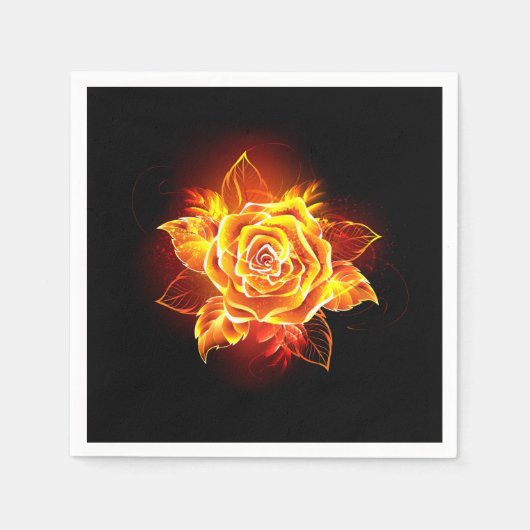 Serviette En Papier Blooming Fire Rose (Devant)
